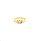 Anillo Compromiso Oro 14k Amarillo .45 Ct TW Diamante .21 Ct Central SI1-H #9744