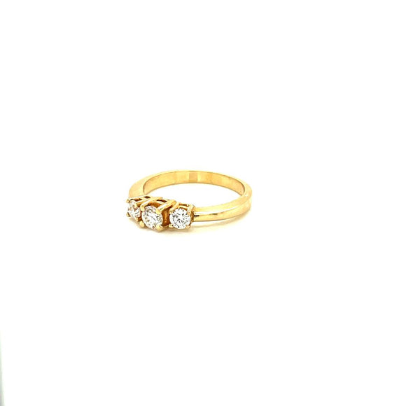 Anillo Compromiso Oro 14k Amarillo .45 Ct TW Diamante .21 Ct Central SI1-H #9744